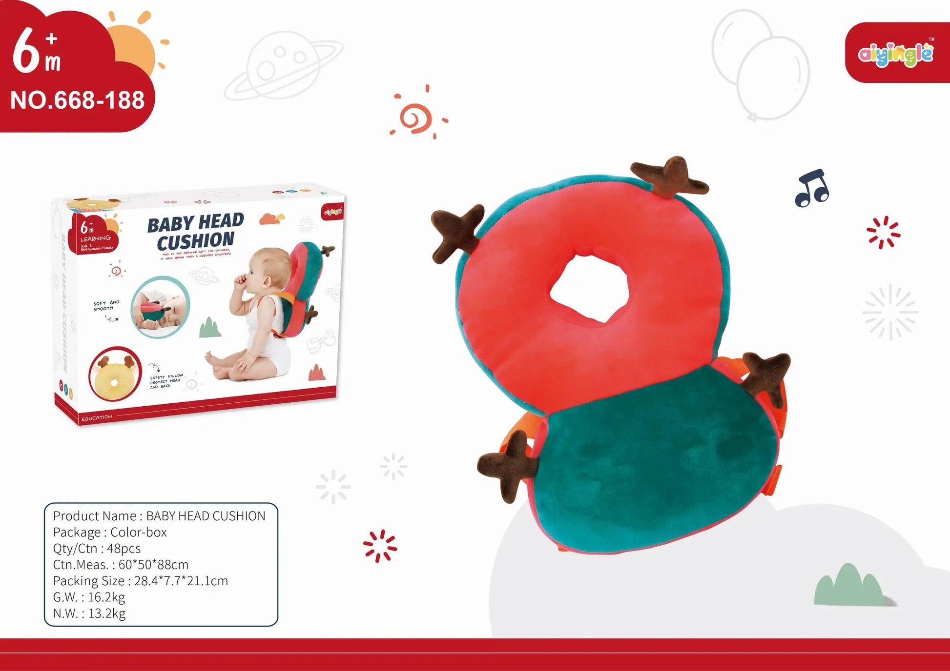 HKM-502099 Toddler Head Protection Pillow for Safety and Comfort - Baby Walker Cushion Accessory