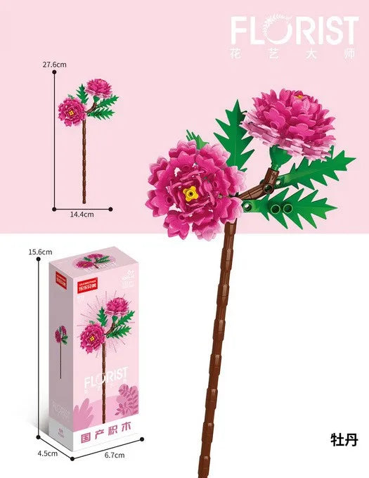 Mini Bricks Artificial Flower Daffodil Building Blocks Set for Ages 5-7