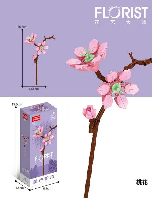 Mini Bricks Artificial Flower Daffodil Building Blocks Set for Ages 5-7