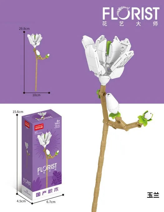 Mini Bricks Artificial Flower Daffodil Building Blocks Set for Ages 5-7