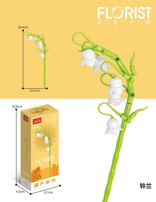 Mini Bricks Artificial Flower Daffodil Building Blocks Set for Ages 5-7