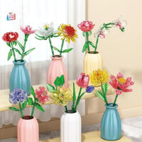 HKM-502163 Mini Bricks Artificial Flower Daffodil Building Blocks Set for Ages 5-7