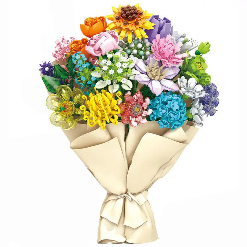 Mini Bricks Artificial Flower Daffodil Building Blocks Set for Ages 5-7