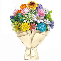 HKM-502163 Mini Bricks Artificial Flower Daffodil Building Blocks Set for Ages 5-7