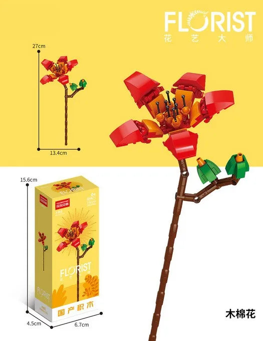 Mini Bricks Artificial Flower Daffodil Building Blocks Set for Ages 5-7