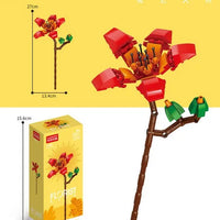 HKM-502163 Mini Bricks Artificial Flower Daffodil Building Blocks Set for Ages 5-7
