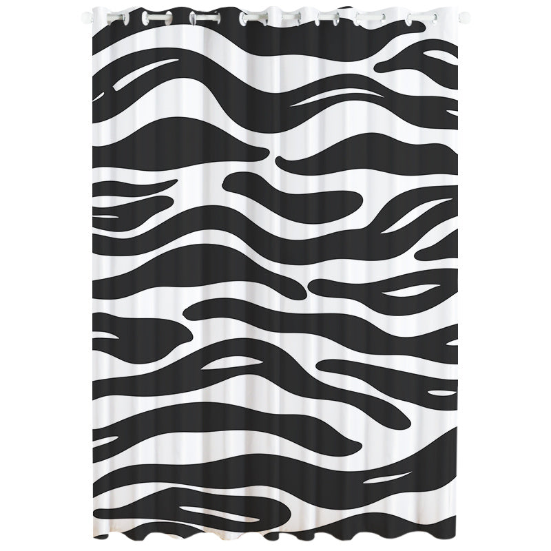HKM-502227 Windproof and Warm Shading Curtains for Living Room and Bedroom - Modern Stripe, Heart, and Geometric Patterns