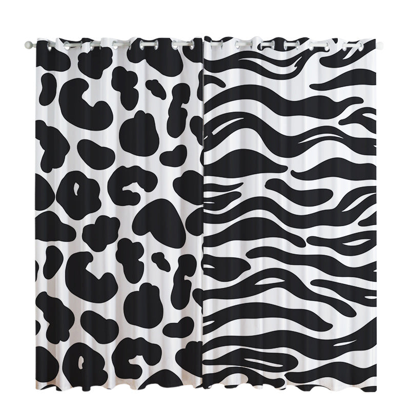HKM-502227 Windproof and Warm Shading Curtains for Living Room and Bedroom - Modern Stripe, Heart, and Geometric Patterns