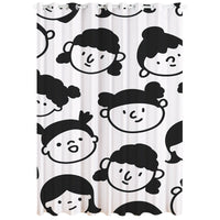 HKM-502227 Windproof and Warm Shading Curtains for Living Room and Bedroom - Modern Stripe, Heart, and Geometric Patterns