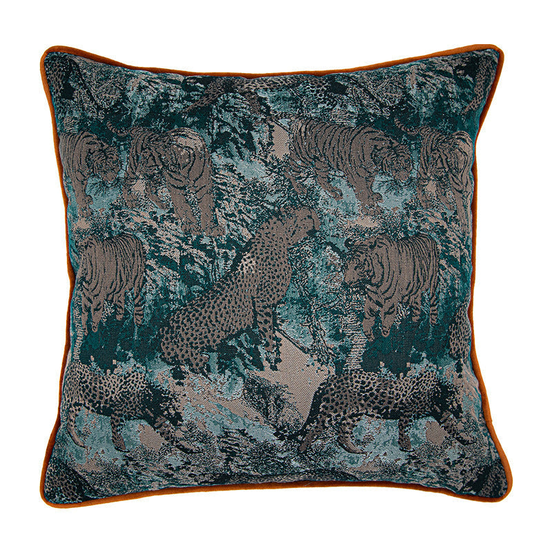 HKM-502483 Solid Color Abstract Plant Pattern Jacquard Pillow Cushion