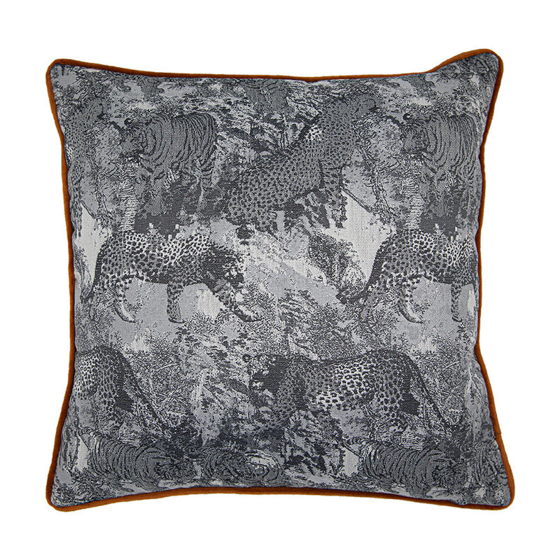 HKM-502483 Solid Color Abstract Plant Pattern Jacquard Pillow Cushion
