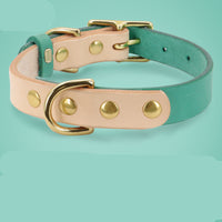 HKM-502547 Adjustable Leather Cat Collar with Customizable Lettering Plate - Multiple Colors Available