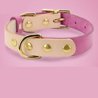 HKM-502547 Adjustable Leather Cat Collar with Customizable Lettering Plate - Multiple Colors Available