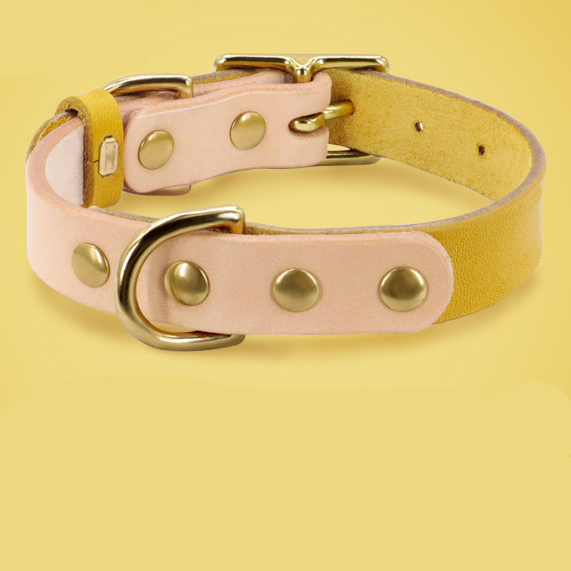 HKM-502547 Adjustable Leather Cat Collar with Customizable Lettering Plate - Multiple Colors Available