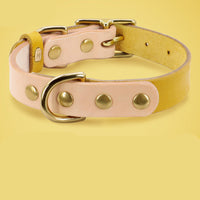 HKM-502547 Adjustable Leather Cat Collar with Customizable Lettering Plate - Multiple Colors Available
