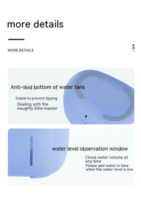 HKM-502547 Dancing Whale Automatic Water Dispenser for Dogs and Cats - 2000ML Capacity in Sky Blue