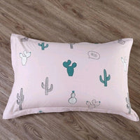 HKM-502675 Cotton Cartoon Three-Piece Bedding Set with Floral Design for 1.2m Bed