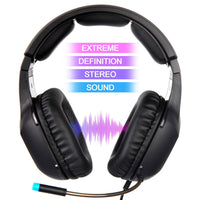 HKM-502739 Gaming Headphones with Microphone - Wired, 3.5mm Plug, Red/Green/Blue, 20Hz-20kHz Frequency Response, Ideal for Computer and Mobile Use