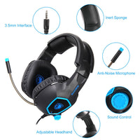 HKM-502739 Gaming Headphones with Microphone - Wired, 3.5mm Plug, Red/Green/Blue, 20Hz-20kHz Frequency Response, Ideal for Computer and Mobile Use