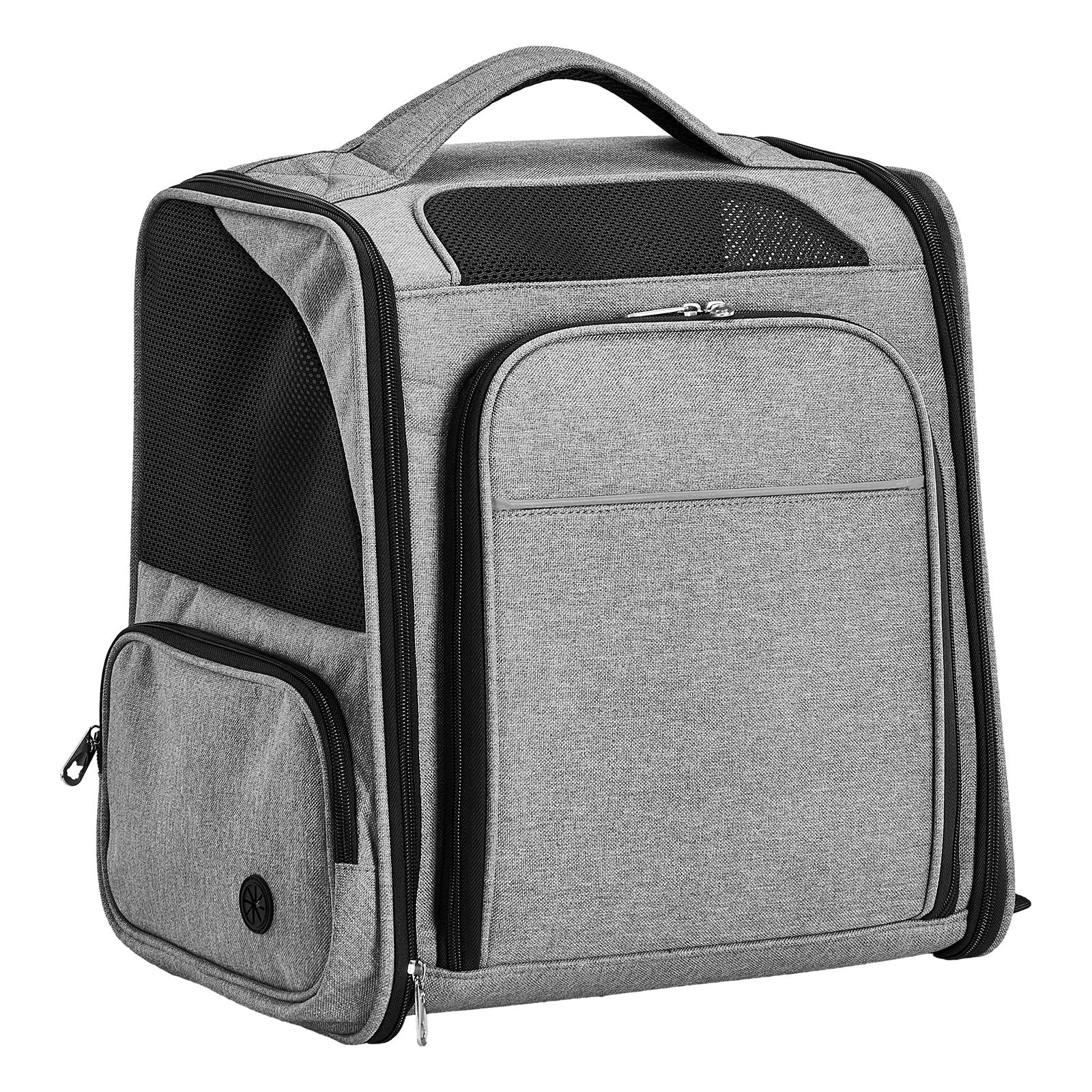 HKM-502867 Expandable Pet Carrier Backpack – Breathable Mesh Travel Bag for Small Dogs and Cats Up to 26 lbs, Lightweight and Durable