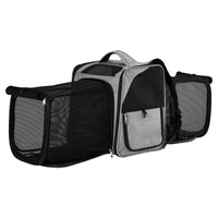 HKM-502867 Expandable Pet Carrier Backpack – Breathable Mesh Travel Bag for Small Dogs and Cats Up to 26 lbs, Lightweight and Durable