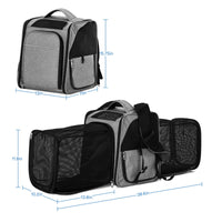 HKM-502867 Expandable Pet Carrier Backpack – Breathable Mesh Travel Bag for Small Dogs and Cats Up to 26 lbs, Lightweight and Durable