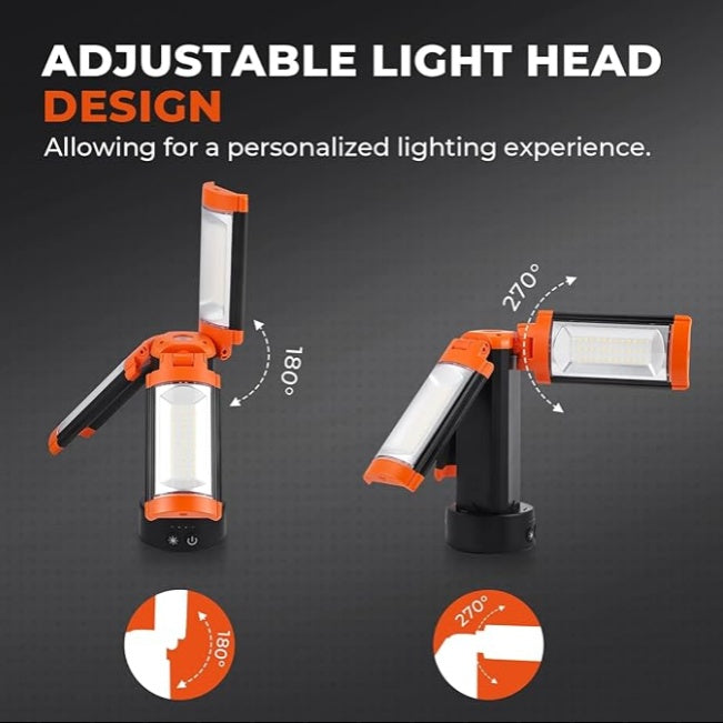 HKM-502931 Portable Folding Tripod LED Work Light with Adjustable Height and 360° Rotating Head