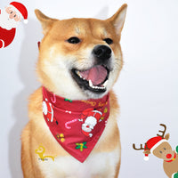 HKM-502995 Pet Christmas Saliva Towel - 100% Cotton, Red & Green, 45x45x65cm