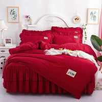 HKM-502995 Quilted Bed Skirt and Bedspread Set with Flower Patterns in Multiple Colors