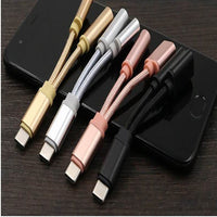 HKM-503059 Type-C to 3.5mm Headphone and Charging Braided Adapter Cable