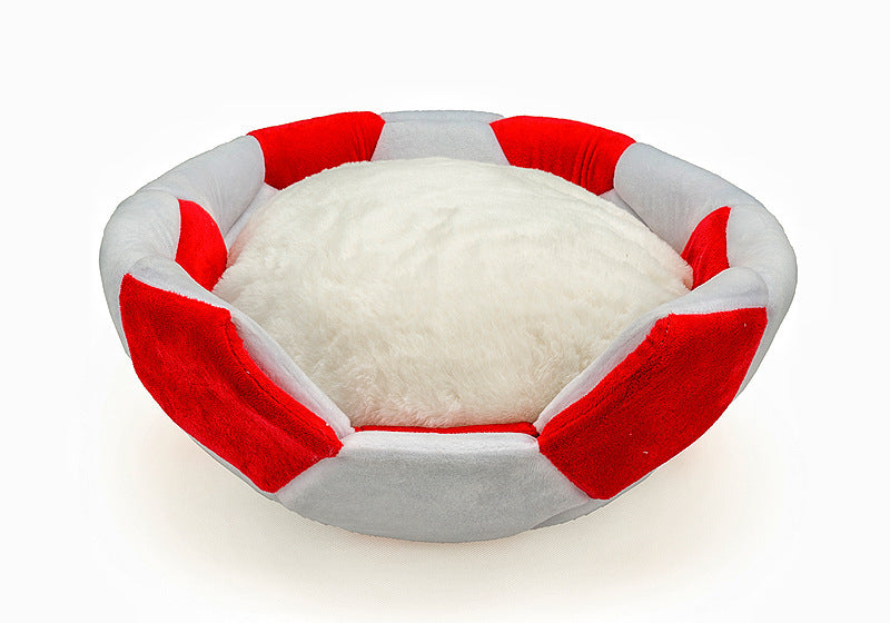 HKM-503187 Cozy Cat Nest for Comfortable Relaxation - Black & White or Red & White, Small & Large Sizes