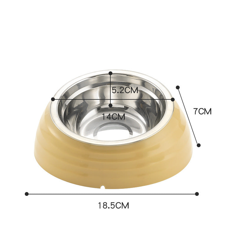 HKM-503187 Stainless Steel Cat Bowl - Light Green, Beige, or Brown Options for Stylish Feeding