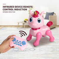 HKM-503251 Interactive Pink Horse RC Robot Toy for Kids – Intelligent Remote Control, Light & Sound Features