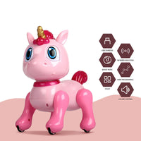 HKM-503251 Interactive Pink Horse RC Robot Toy for Kids – Intelligent Remote Control, Light & Sound Features