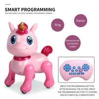 HKM-503251 Interactive Pink Horse RC Robot Toy for Kids – Intelligent Remote Control, Light & Sound Features