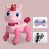HKM-503251 Interactive Pink Horse RC Robot Toy for Kids – Intelligent Remote Control, Light & Sound Features