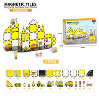 HKM-503315 Magnetic Building Tiles Educational Set for Kids, EN71 ASTM Certified Learning Toy, 7.5cm ABS Plastic