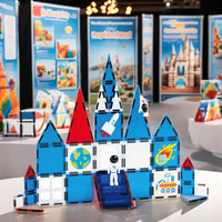 HKM-503315 Magnetic Building Tiles Educational Set for Kids, EN71 ASTM Certified Learning Toy, 7.5cm ABS Plastic