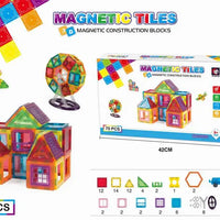 HKM-503315 Magnetic Building Tiles Educational Set for Kids, EN71 ASTM Certified Learning Toy, 7.5cm ABS Plastic