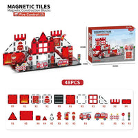 HKM-503315 Magnetic Building Tiles Educational Set for Kids, EN71 ASTM Certified Learning Toy, 7.5cm ABS Plastic