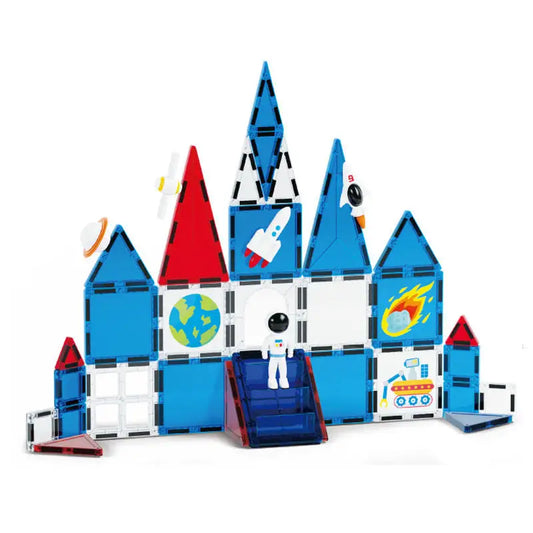 Magnetic Building Tiles Educational Set for Kids, EN71 ASTM Certified Learning Toy, 7.5cm ABS Plastic