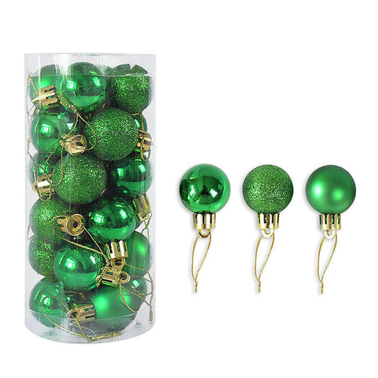 HKM-503443 Shiny Matte Christmas Balls in Assorted Colors - 3cm Decorative Ornaments