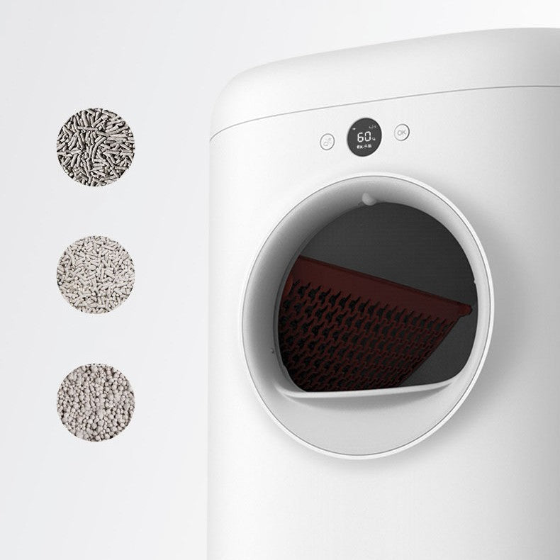 HKM-503507 Large Capacity 7L Automatic Cat Litter Box with Smart Self-Cleaning and Remote Control