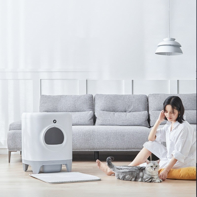 HKM-503507 Large Capacity 7L Automatic Cat Litter Box with Smart Self-Cleaning and Remote Control