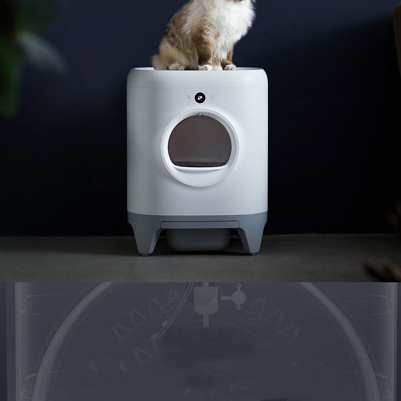 HKM-503507 Large Capacity 7L Automatic Cat Litter Box with Smart Self-Cleaning and Remote Control