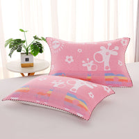 HKM-503635 Three-Layer Blended Gauze Pillow Cover in Various Colors and Prints