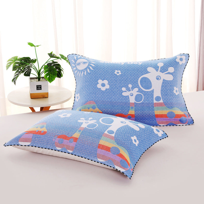 HKM-503635 Three-Layer Blended Gauze Pillow Cover in Various Colors and Prints