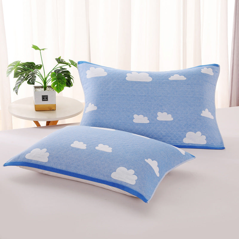 HKM-503635 Three-Layer Blended Gauze Pillow Cover in Various Colors and Prints