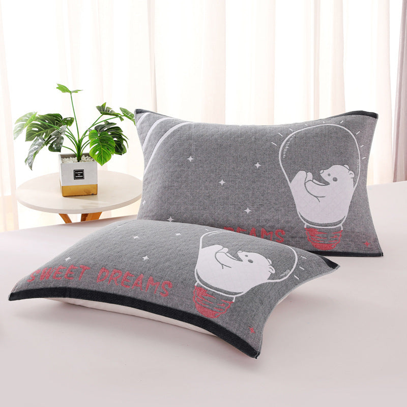 HKM-503635 Three-Layer Blended Gauze Pillow Cover in Various Colors and Prints