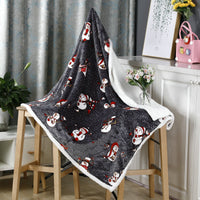 HKM-503827 Cozy Double-Layer Flannel Blanket for All Seasons - Multiple Christmas Styles Available